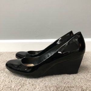 Calvin Klein Saxton Black Patent Wedge